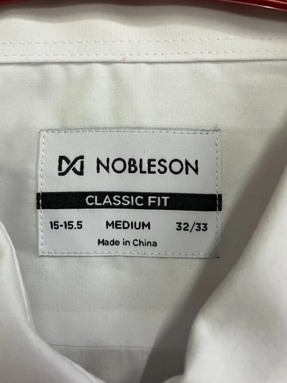 NWT Nobleson Dress Shirt Men's Size 15-15.5 32/33 White Classic Fit Button Down